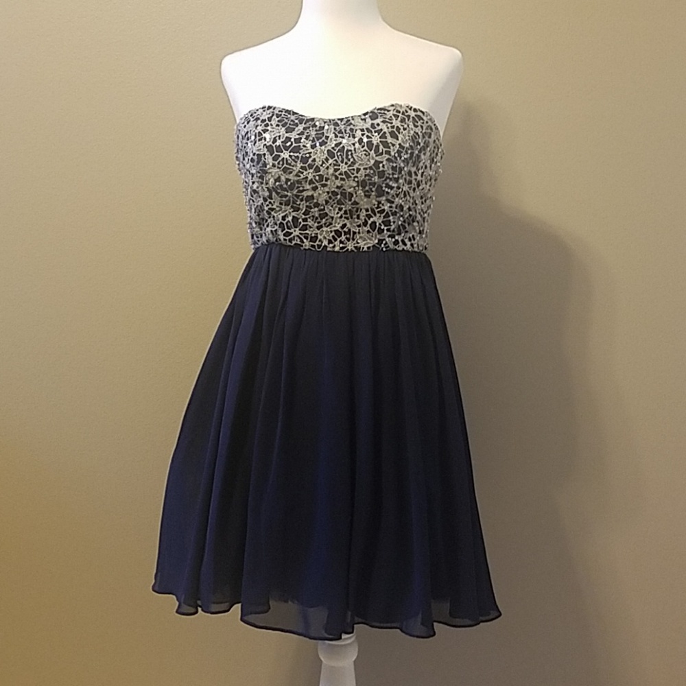 GB Blue Sparkly Formal Dress